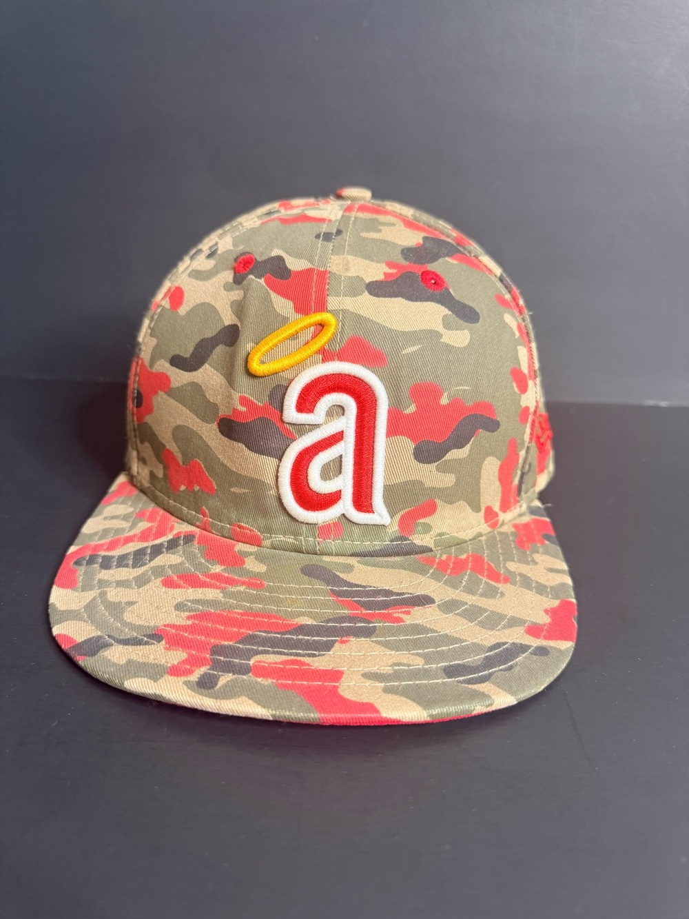 New Era 59FIFTY California Angels Cooperstown Camo Fitted Hat Size 7 1/4